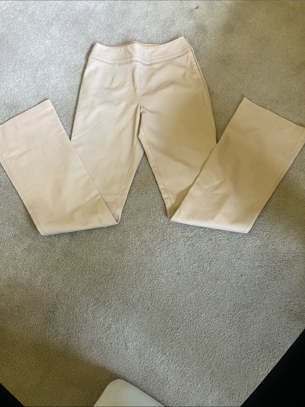 Escada 36 Lambskin Leather Pants Tan 6